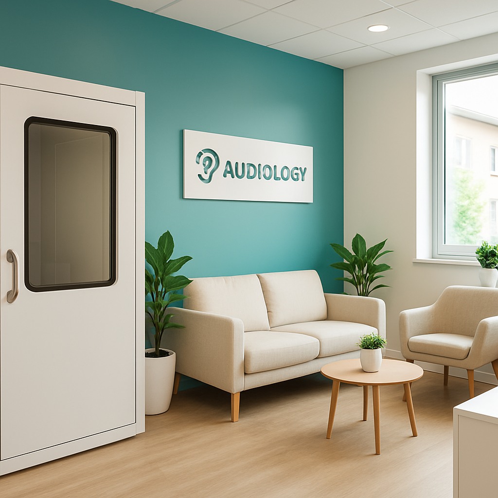 The welcoming interior of the Bharath Audiology clinic